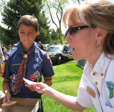 Cub Scout learning about Leave No Trace