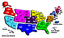 Select to see the Education Centers listed under each region.