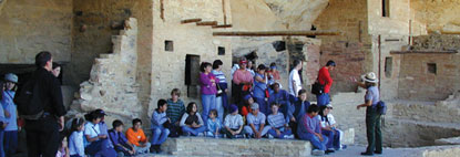 Tour group in Balcony House