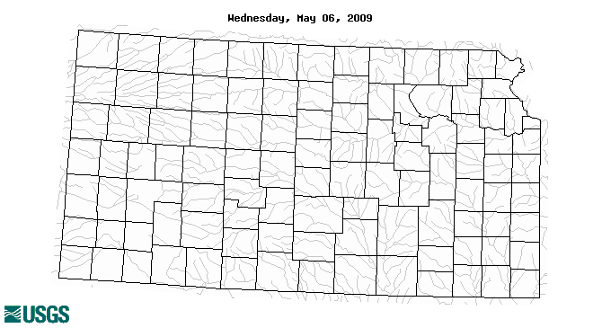 below normal 7-day average streamflow condition map