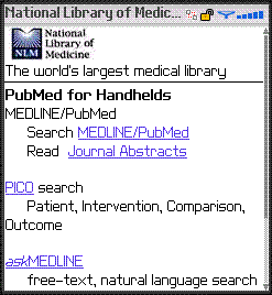 PubMed for handhelds Web site