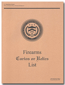 Firearms, Curios or Relics List