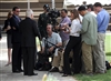 Secretary Gates talks to the members of the press.