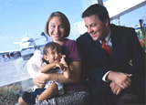 photo of a family in an airport