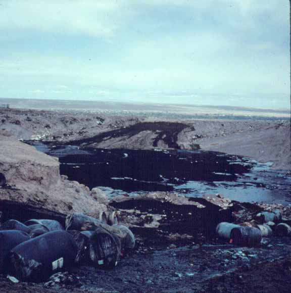 picture of hazardous waste in landfill