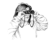 Woman using binoculars