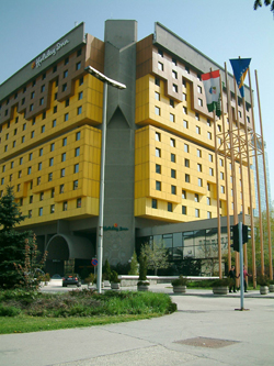 The Holiday Inn in Sarajevo, where many foreign journalists stayed while covering the war in the early 1990’s.