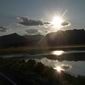 Sunset reflection on Upper Lake in Surprise Valley.