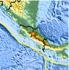 Small map showing earthquake