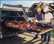 Rollout truck bed deck