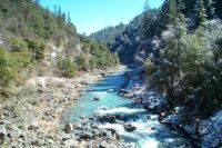 View of the South Yuba River with a dusting of snow