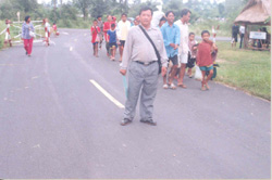 Sam Bunnath, a journalist from Cambodia’s Battambang province, gathers news between Thai and Cambodia border.