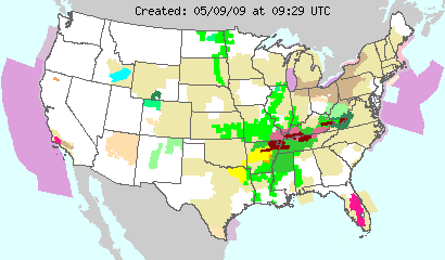 This image displays watches, warnings, statements and advisories issued by the National Weather Service