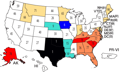 July-September statewide ranks