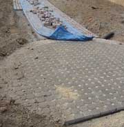 Photo of permeable pavers under construction.