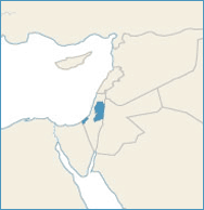 Map of West Bank/Gaza and surrounding region.