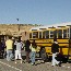 Photo of school group arriving at Chaco