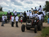 Community Volunteers preparing for the cleaning exercise