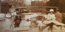 An 1890s image of a family on a canal boat in Rochester, New York.