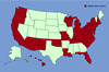 Click for distribution map of tree-of-heaven; stinking shumac; copal tree; varnish tree.