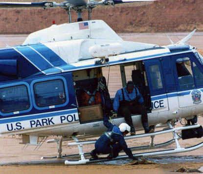 Park Police Eagle helicopter and crew rescue stranded bald eagles