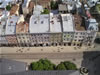 An aerial view of Lviv's historic Market Square