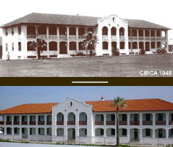 Fort Crockett and NOAA fishery buildings