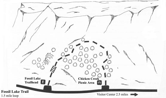 map of Fossil Lake Trail