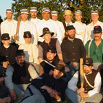 Staff and volunteers participate in the annual 1860's Vintage Base Ball Match special event.