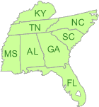 Map of EPA Region 4