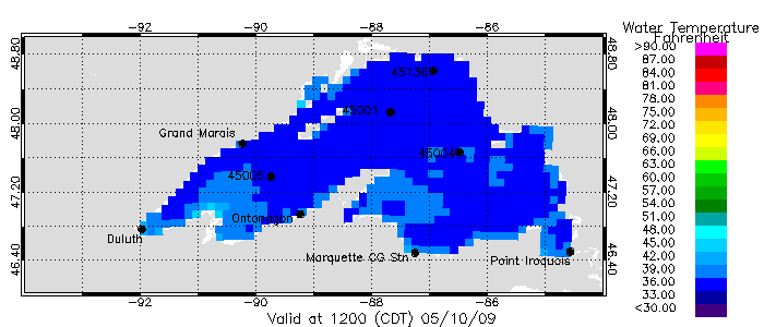 Lake Superior Water Temperature Nowcast