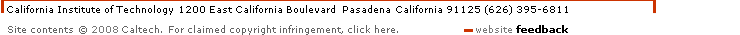 Caltech 1200 East California Blvd. Pasadena CA 91125 (626) 395-6811 (c) 2009