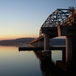 Hood Canal Bridge at sunrise