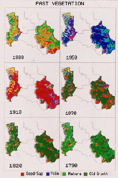 Figure 8-8 Maps of two portions of the Targhee National Forest