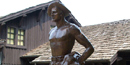 Image of Civilian Conservation Corps statue outside Happy Days Visitor Center.