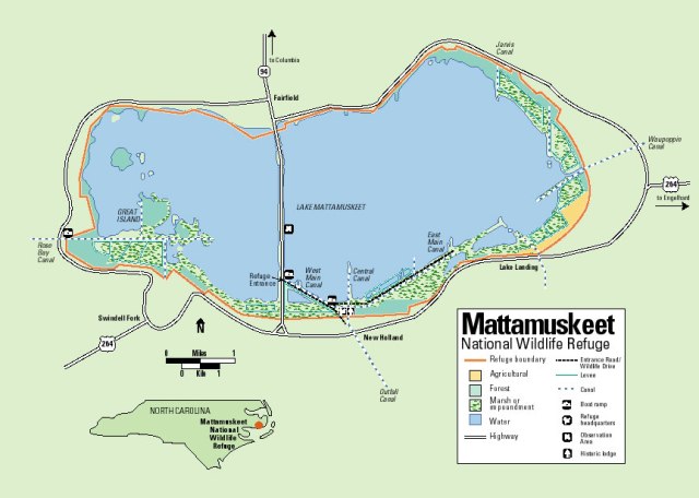 Map of Mattamuskeet National Wildlife Refuge