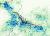 Rainfall from Typhoon Fengshen