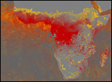 Aerosols and Carbon Monoxide over Africa and Asia