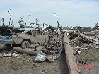 Cars and debris