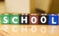 Photo of blocks spelling "school