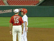 Scalise on base during the 2008 Congressional Baseball game for charity. The Republicans beat the Democrats 11 – 10 (7/17/08).