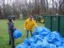 Hoyer picks up trash at the Hard Bargain Farm in Ackokeek.