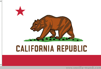 California flag with a grizzly bear on it.