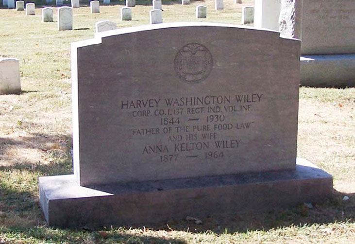 The Harvey Wiley and Anna Kelton Wiley's grave stone