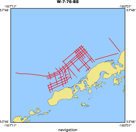 W-7-76-BS map of where navigation equipment operated