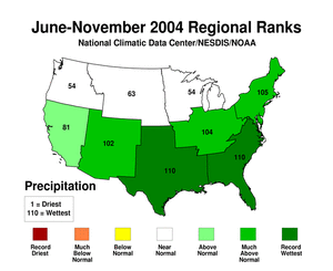 Statewide precipitation rank map