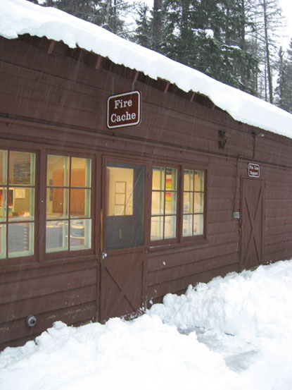 Glacier Fire Cache in Winter