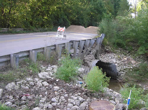 This is the washed out culvert. 