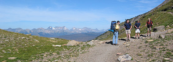 Hiking along the Highline Trail