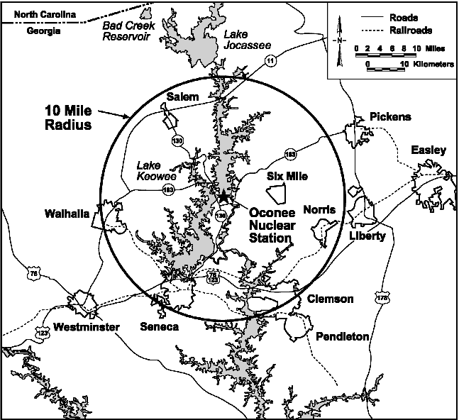 Oconee Nuclear Station - 16-km (10-mi) Radius